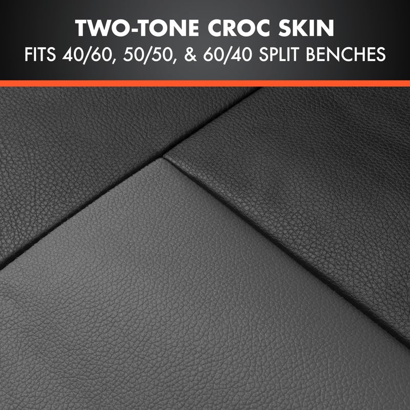 BDk Faux Leather Car Seat Cover Full Set - Front & Rear Split Bench Charcoal Seat Covers For SUV & Truck Seat Covers, Airbag Compatible - Protective Seat Covers for Car Seats & Car Accessories - Image 5